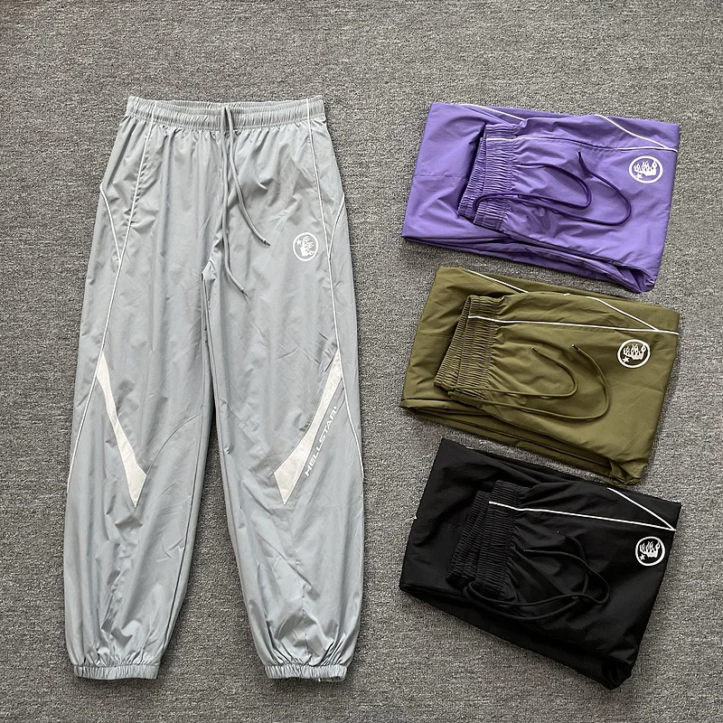 

Retro Splice Design Windproof Sports Casual Dstring Trousers for Men And Women High Street Trend Brand Youth Active Sle