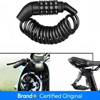 4 Digit Password Bike Lock Combination Steel Cable Lock 1.5M Anti-Theft Code Lock with Key for Bicycle Motorcycle Scooter Helmet