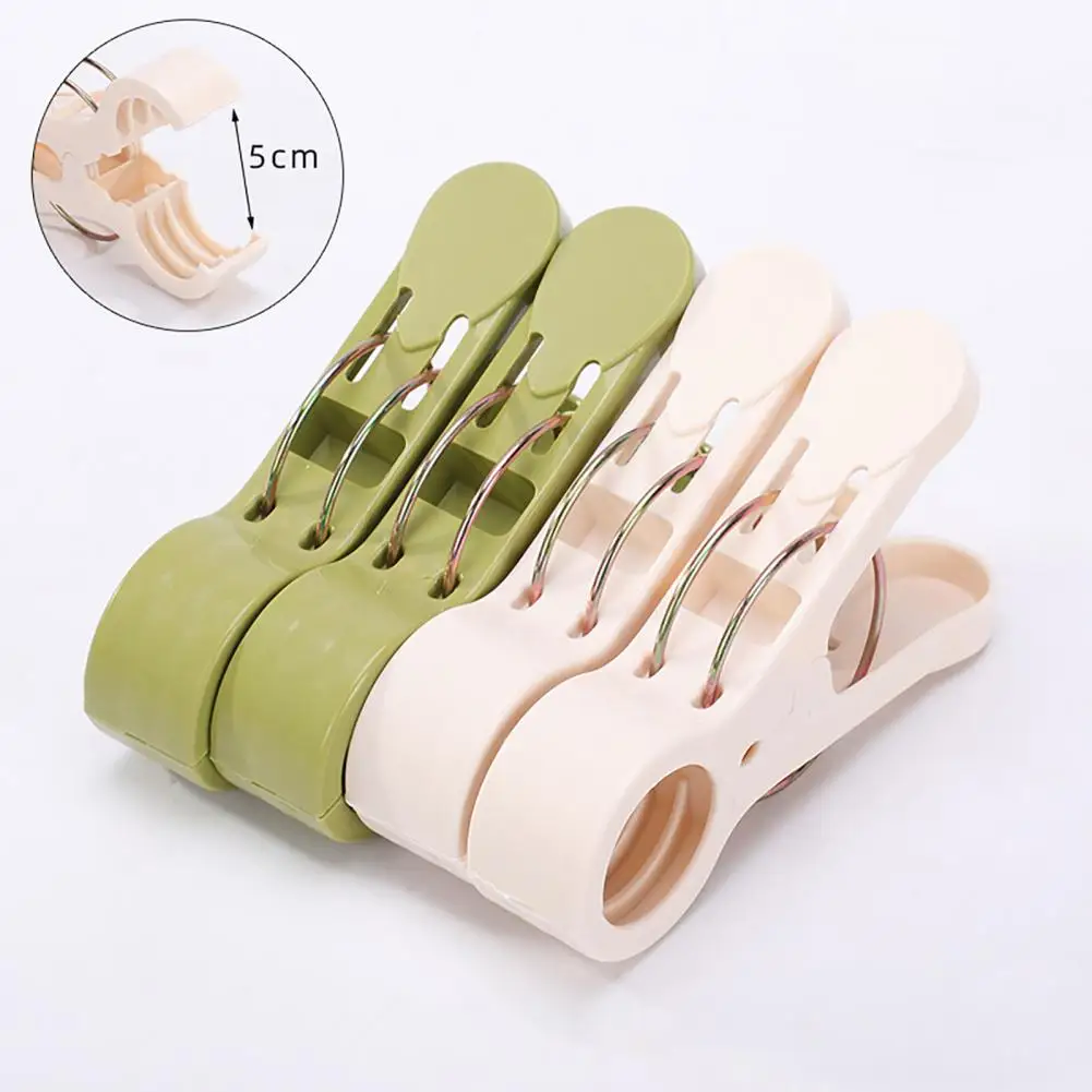 Anti-slip Beach Towel Clamp 4pcs Heavy Duty Beach Towel Clips Laundry Pins with Anti-slip Spring Mechanism Portable Clothes