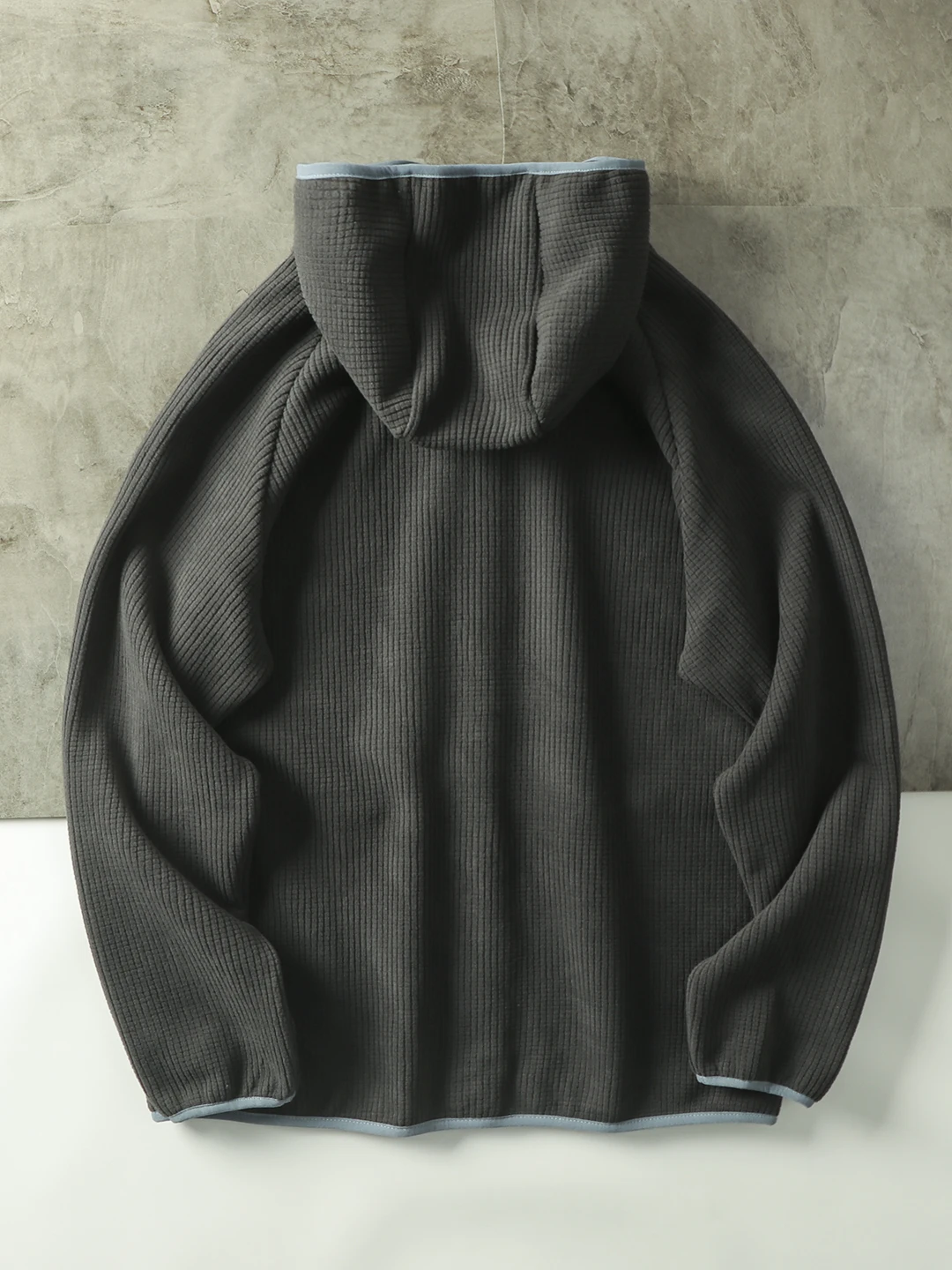 سترة كارديجان مفتوحة بغطاء للرأس وقصة فضفاضة للرجال والنساء، نمط كاجوال للخريف والشتاء بنقشة الذرة وملمس مخملي