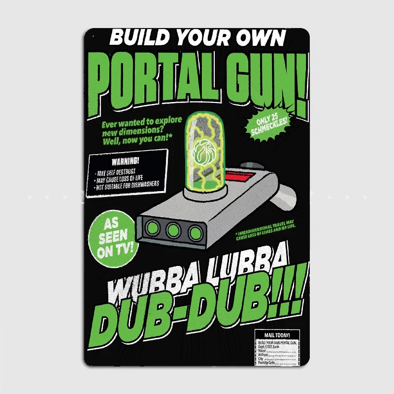 Build Your Own Portal Gun Metal Plaque Poster Painting Décor Cinema Club Party Decoration Tin Sign Poster