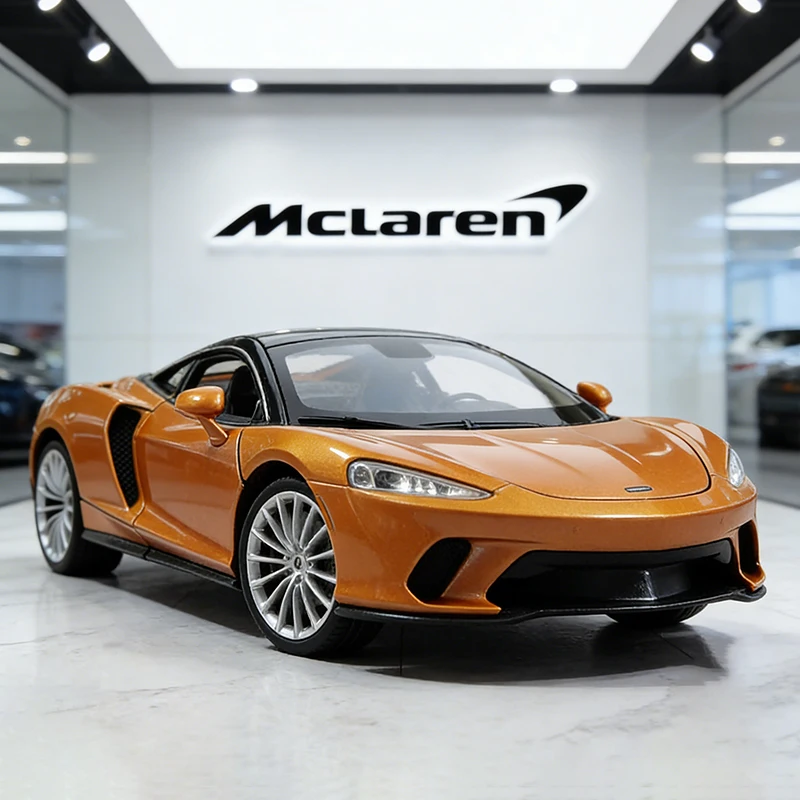 

WELLY 1:24 McLaren GT Supercar, литая модель автомобиля из сплава, игрушечная машинка, миниатюрная масштабная модель автомобиля для детей