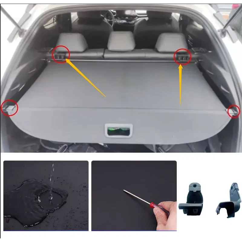 For Toyota bZ4X 2023 Accessories Subaru Solterra EA10 2022 2024 Car Trunk Cargo Cover Curtain Partition Privacy Shades Shelters