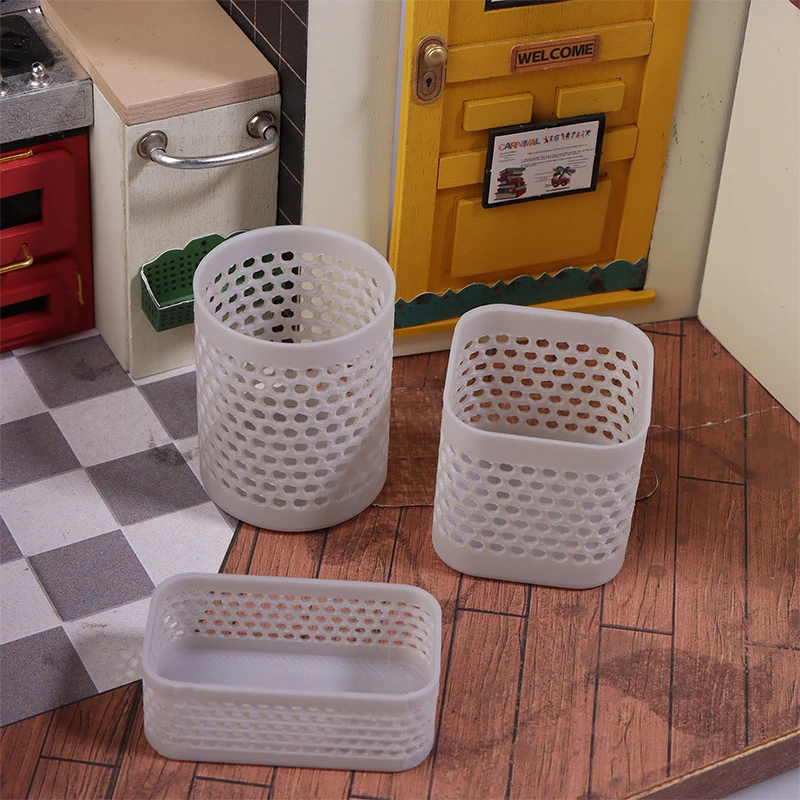 1/12 인형 집 미니 보관 바구니 세탁 바구니 모델 인형 집 가구 장식 인형 집 욕실 액세서리