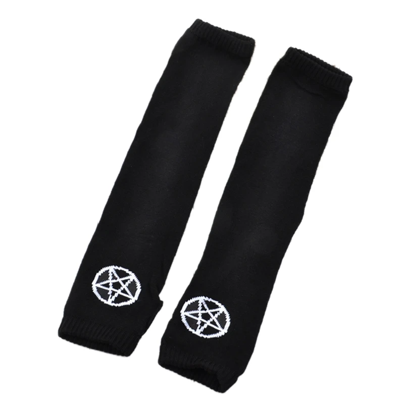 Stretchy Hand Arm Warmers Fingerless for  Gloves Knitted Half Finger Driving Gloves Cosplay Party Warm Soft Gloves