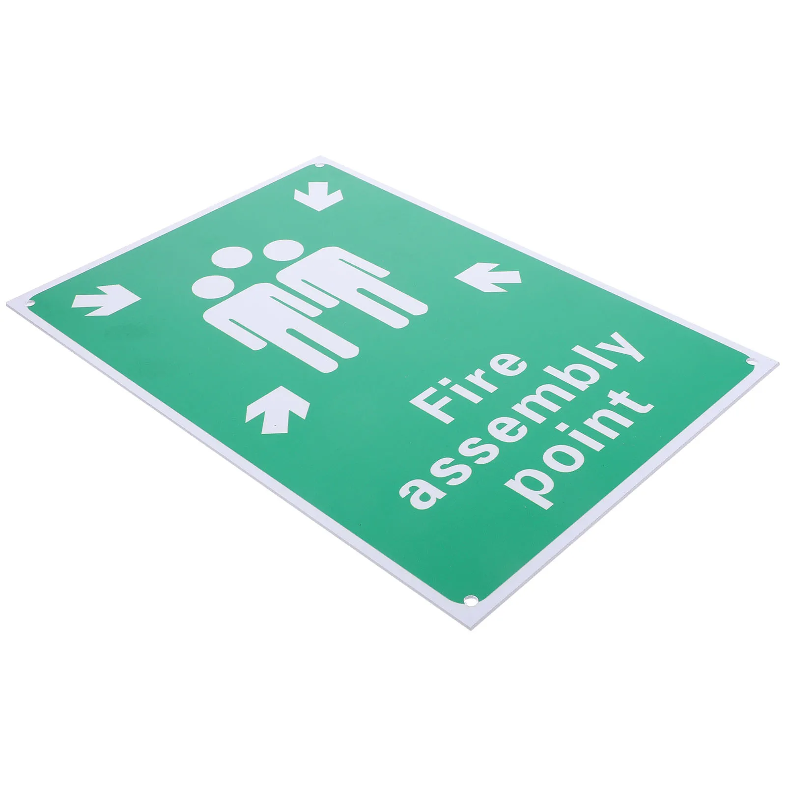 Outdoor Fire Assembly Point Sign Aluminum Safety Sign High Visibility Corrosion Resistant for Garden Playground Office Emergency