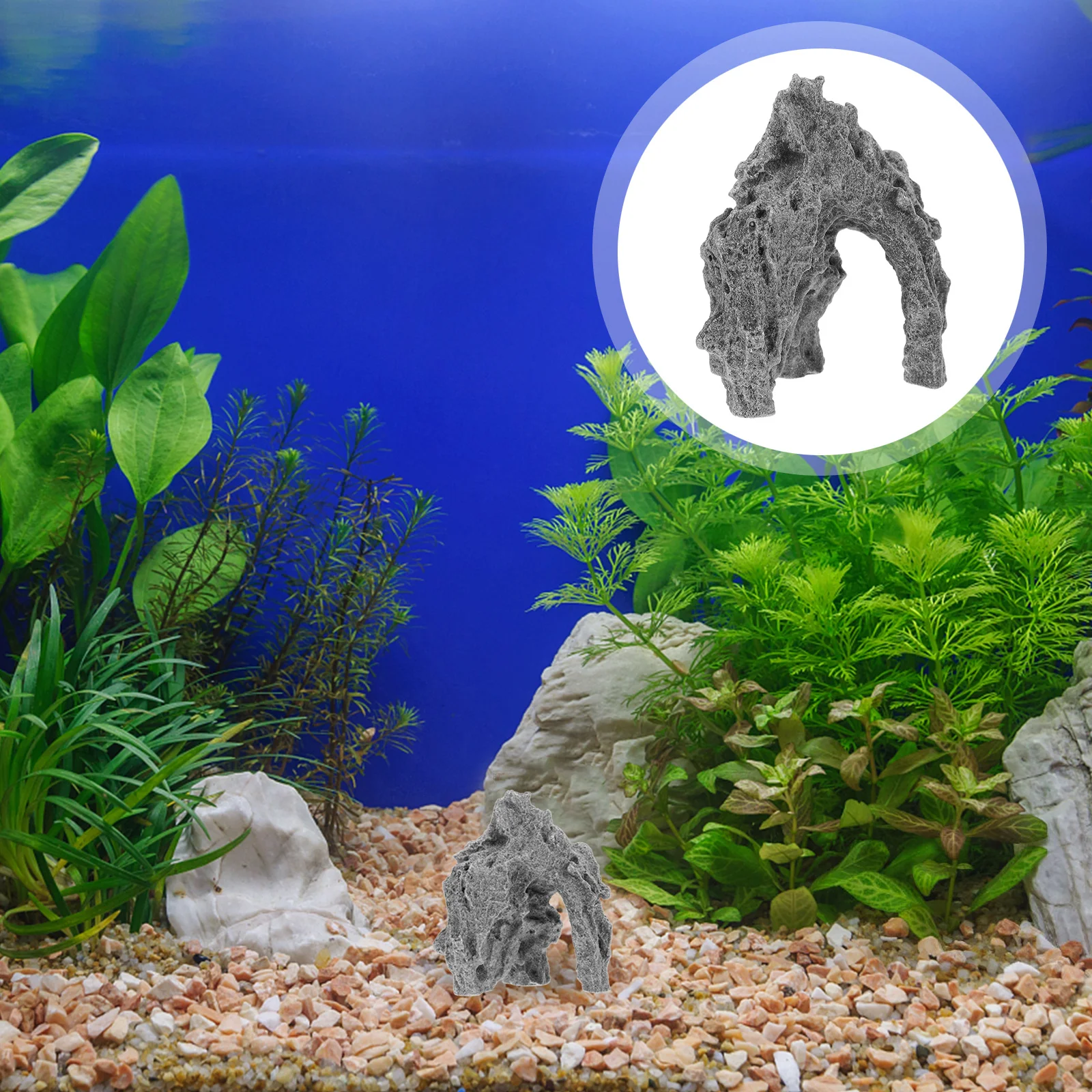 

Aquarium Rockery Decoration Resin Fish Tank Landscaping Ornament Lifelike Natural Feeling Home Decor Exquisite Design Wear