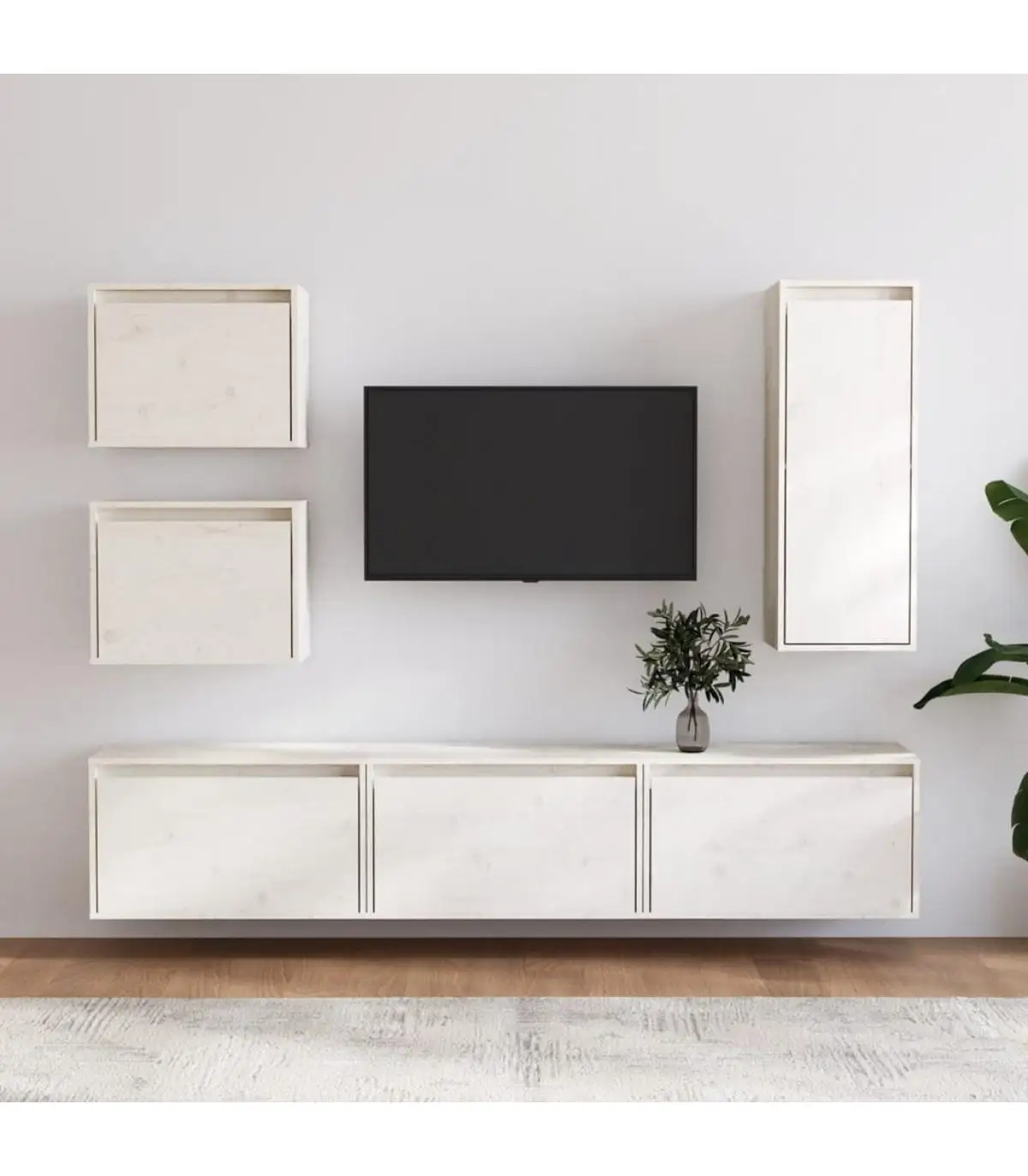 Furniture TV furniture for TV 6 pieces White Pine solid wood