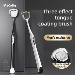 Y-kelin Men's Tongue Scraper Brush Removal Tool Oral Cleaning and Odor Coating