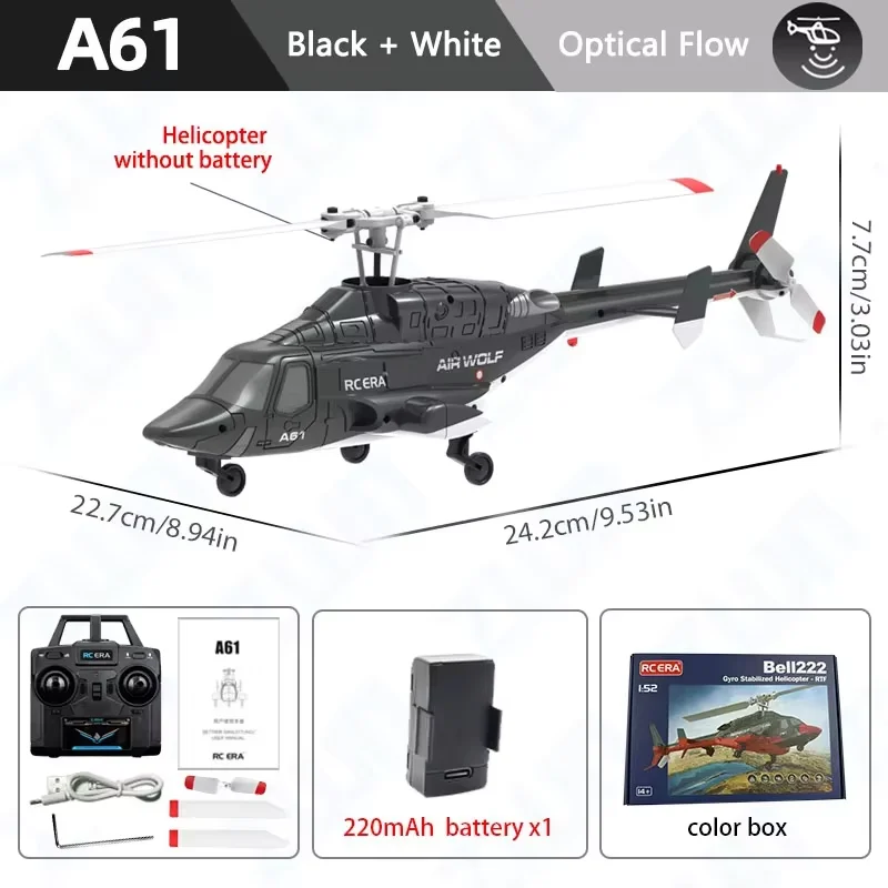 A61 RC Helicopter 2.4G 6-Aixs Gyroscoop 4CH Hoogte Hold Optische Stroom Afstandsbediening Helikopter Speelgoed Voor Kid volwassen