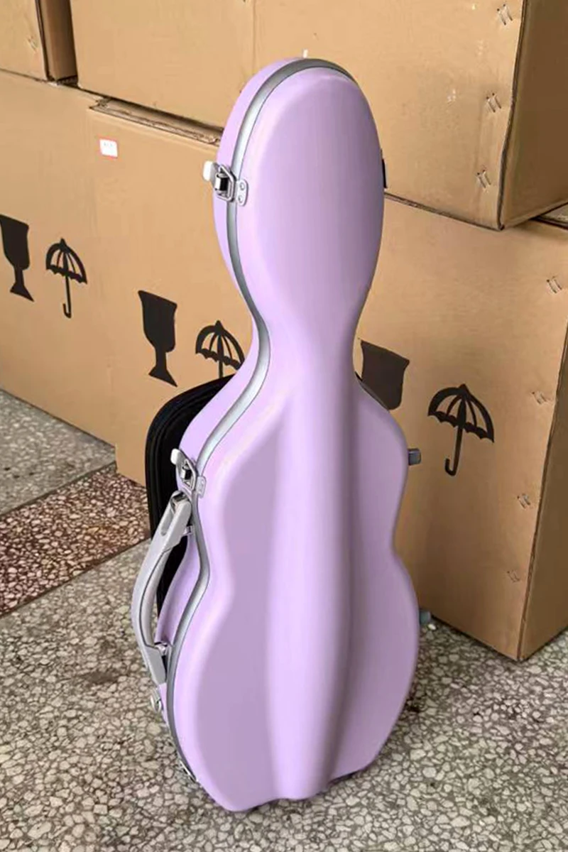 Factory Price Portable Cello Shape Colorful Fiberglass Violin Case VFC-05 for Storage Transport