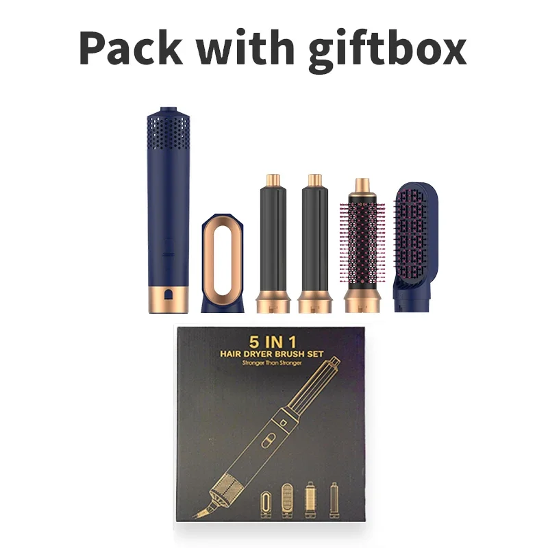 مجفف شعر متعدد مصفف شعر 5 في 1 مكواة تجعيد مكواة فرد الشعر مع فرشاة شعر مجفف شعر مجفف شعر مصفف شعر متعدد الطراز