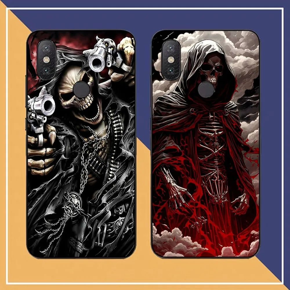 

Skull Skeleton Grim Reaper Phone Case For Redmi Note 4 X 5 A 6 7 8 T 9 9S 10 11 11S 11Epro Poco M3 Pro