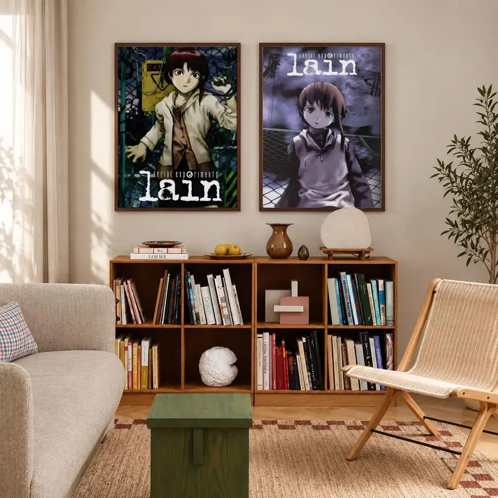 Psychological Cyberpunk Anime serial experiments lain Poster Self‑Adhesive Waterproof Poster Sticker Coffee Wall Art Home Decor