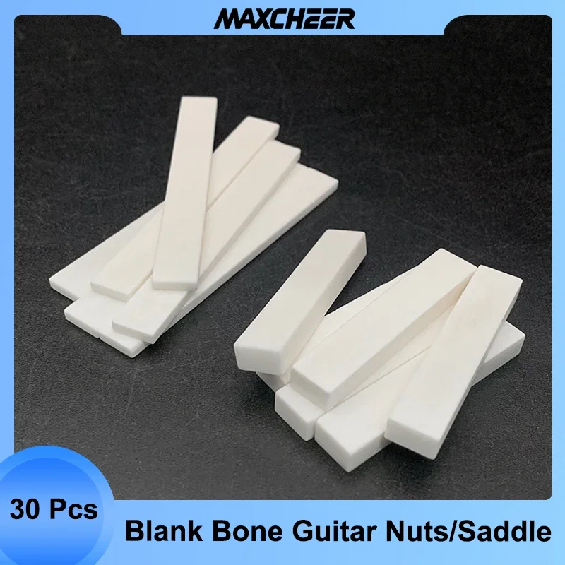 30Pcs Blank Buffalo Bone Guitar Nuts and Saddle Electric Bass Acoustic Classical Guitar Mandolin Banjo Ukulele