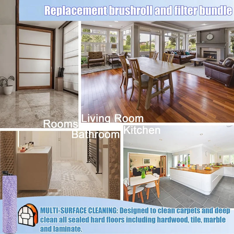 Brushroll & Filter Bundle For Shark AW201 WD201 WD201 WD101 WD100 WD201C WD101C Vacuum Cleaner Replacement Parts