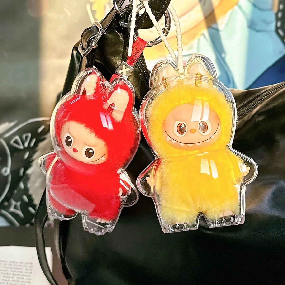 [без куклы] прозрачный защитный чехол для Labubu 4.0 для серии LOVE, плюшевая кукла, пылезащитный чехол, коробка для хранения, аксессуары для кукол