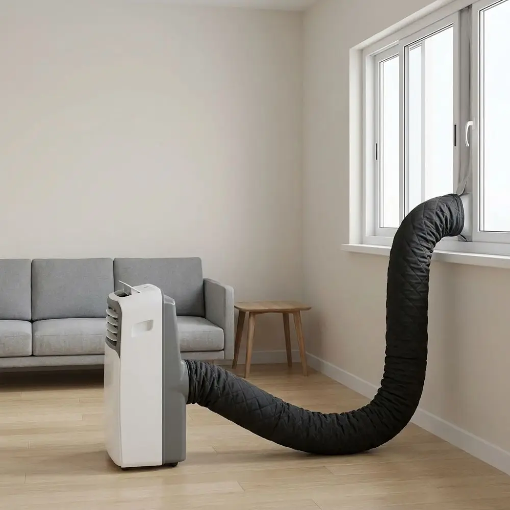 Adjustable AC Hose Insulation Cover with 4 Buckle Straps Sun Resistant Air Conditioner Hose Cover Waterproof Protective