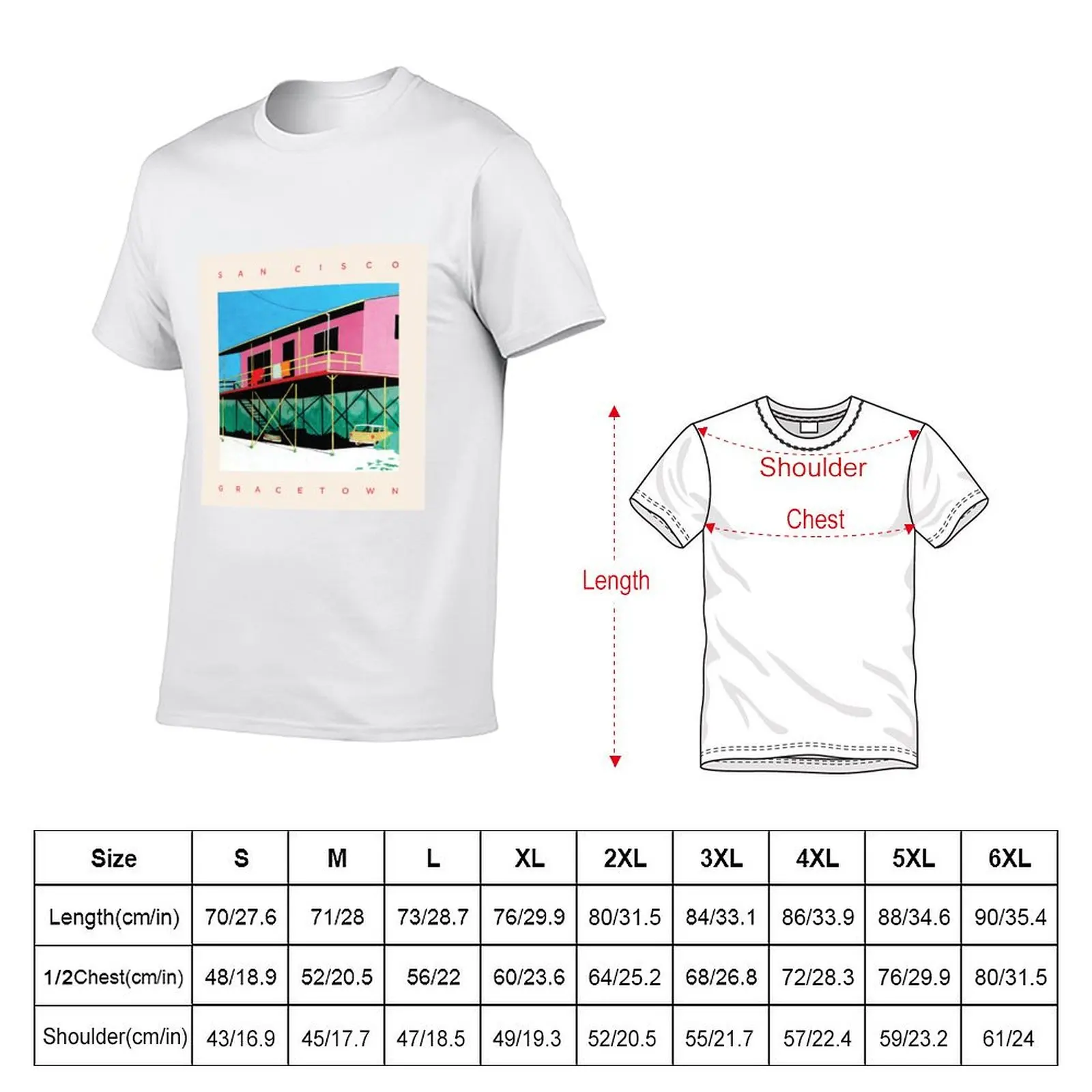 San Cisco New Album Cover Gracetown T-shirt anime clothes Short sleeve tee Aesthetic clothing heavyweights mens clothing