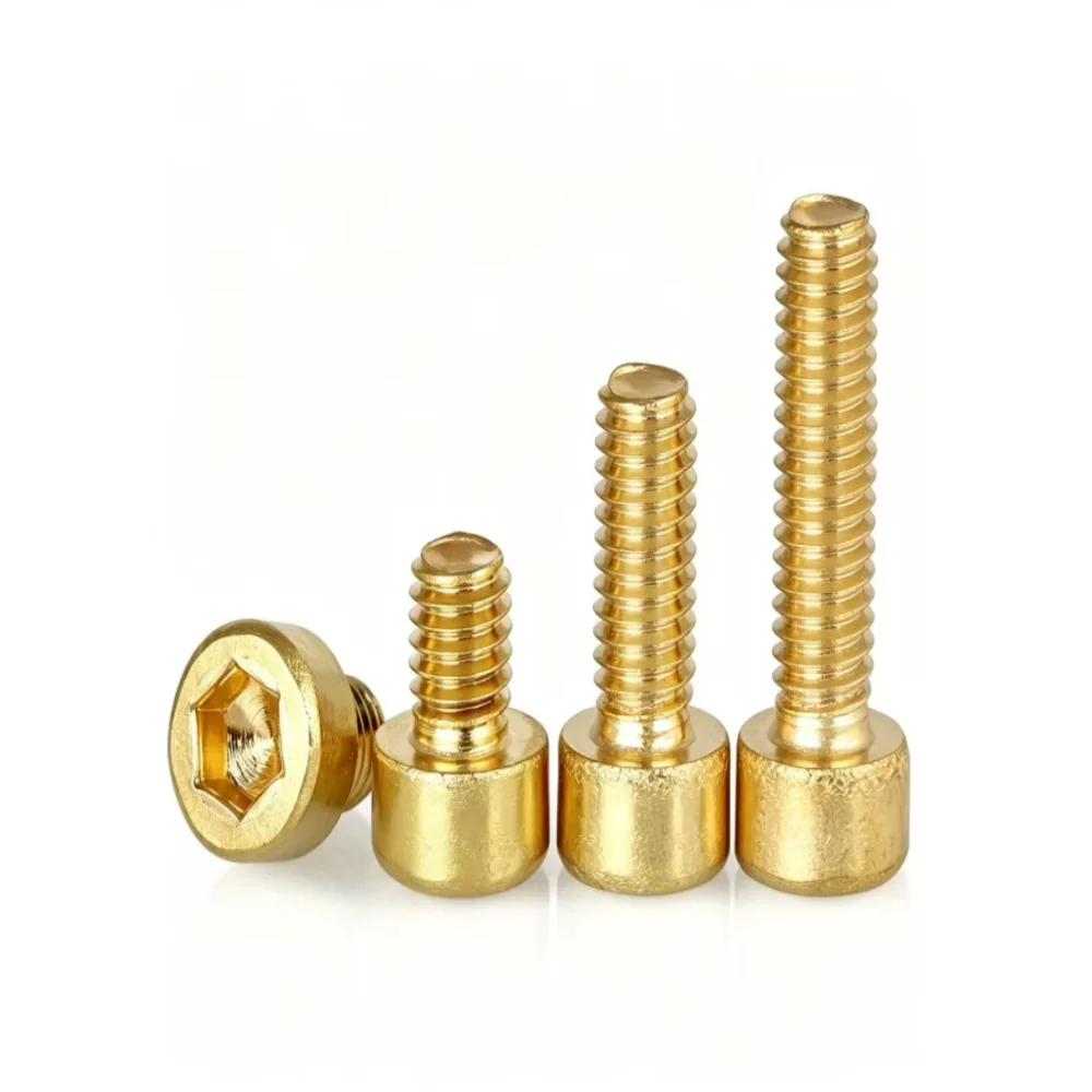 DIN912 Pure Brass Hex Socket Cap Head Screws M2.5 M3 M4 M5 M6 M8  Allen Key Head Screw Bolt