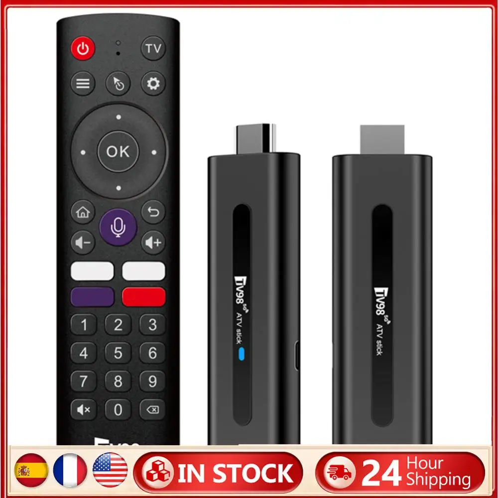 TV98 Smart TV Box Android 14 TV Stick Allwinner H313 8K 2.4G 5G WiFi Quad Core BT5.0 Android TV Stick 14.0 Smart TV Stick
