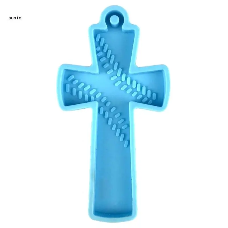 Resin Mold,Crucifix Silicone Mold Epoxy Resin Mold for DIY Casting Keychain Necklace Pendant Jewelry Making X7YA