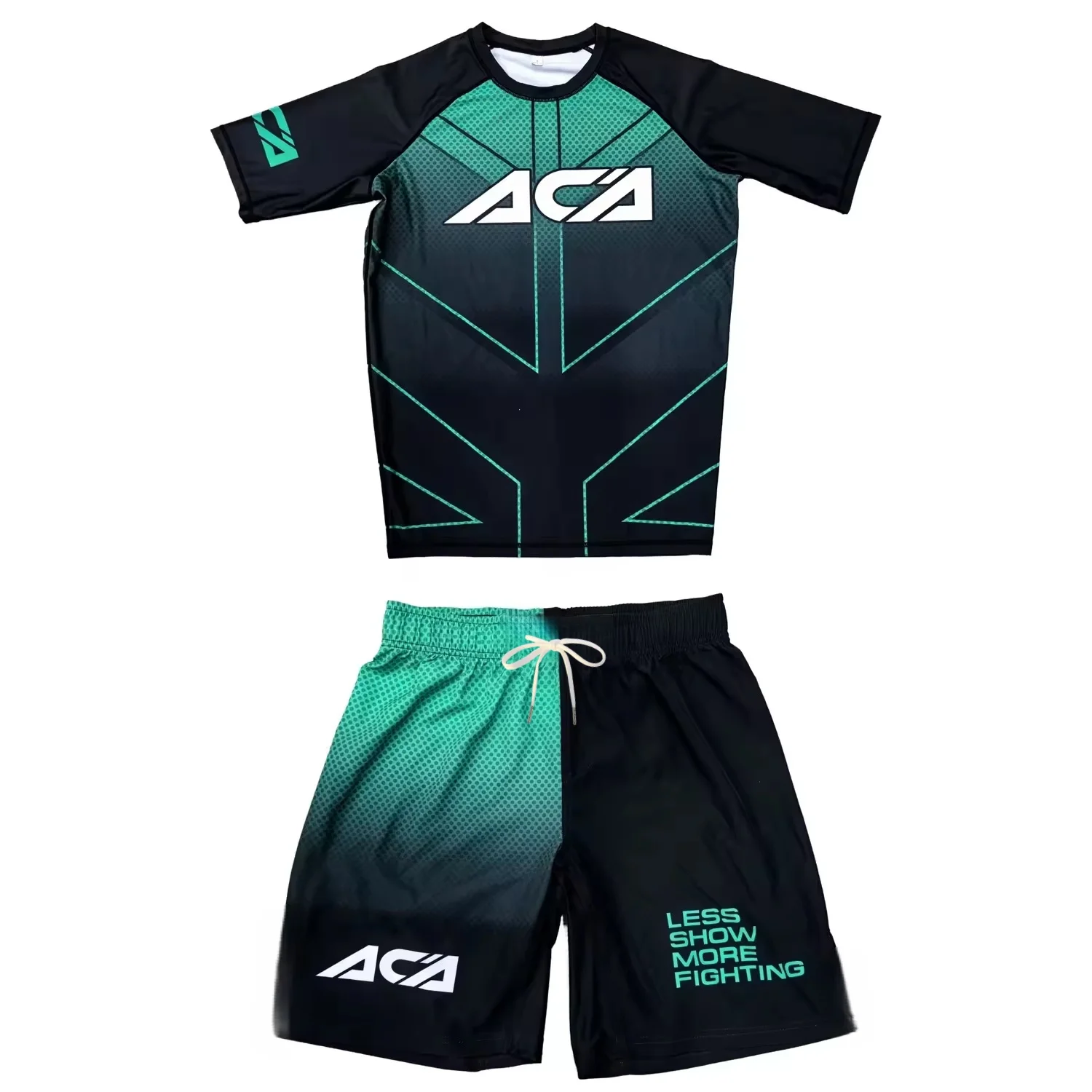 Image of MMA-Boxanzug-Set für Erwachsene und Kinder, 3D-gedrucktes Kurzarm-Rashguard-Oberteil und Kampfshorts, schnell trocknende Sportbekleidung für Kampftraining