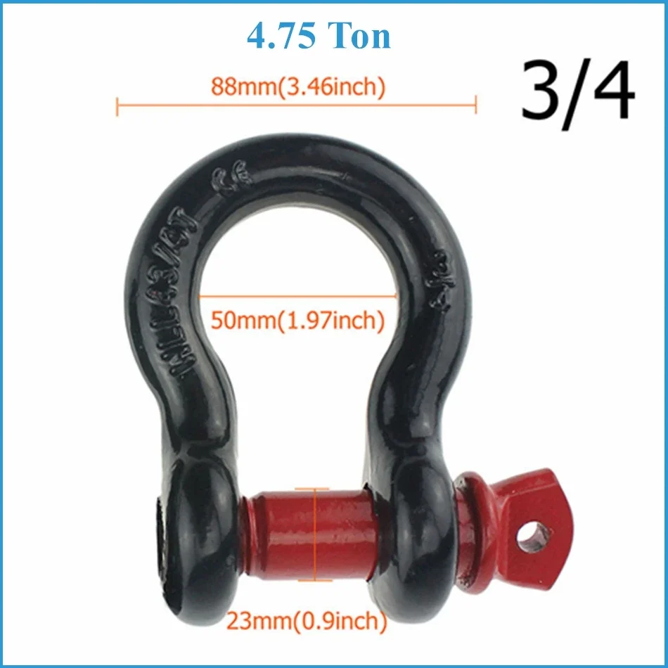 BENOO D Ring Shackle 2-Ton 3.25-Ton 4.75-Ton Tow Hook Universally Fit for Off-Road Jeep Truck Vehicle Recovery Best Offroad Tool