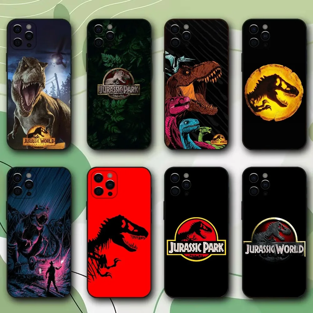 J-Jurassic Park Dinosaur World Phone Case For iPhone 16,15,14,13,12,11,Pro,X,XS,Max,XR,Plus,Mini Soft Black Cover