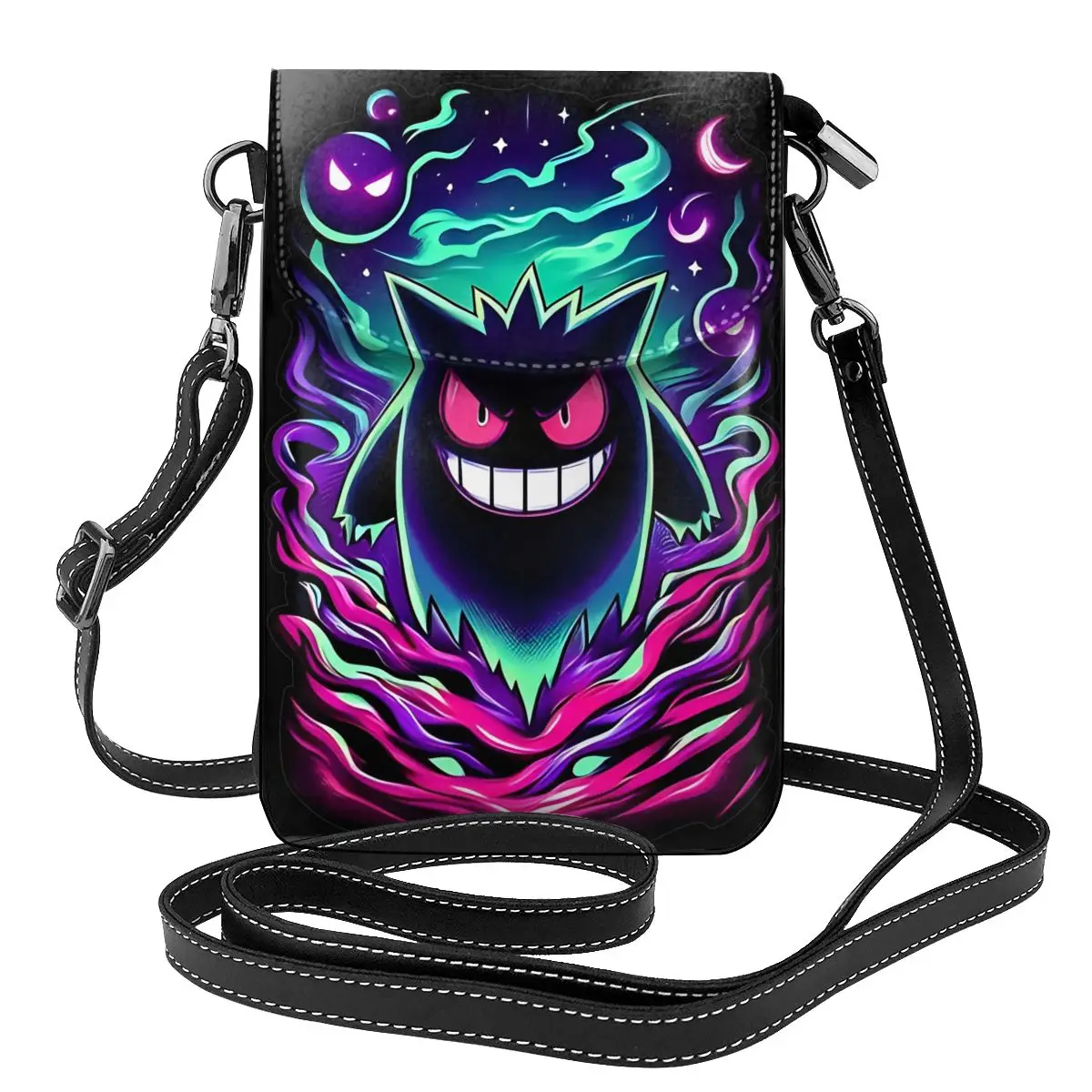 Nightmare Night Pokemon Gengar Shoulder Bag Retro Leather Business Women Bags Female Fashion Purse