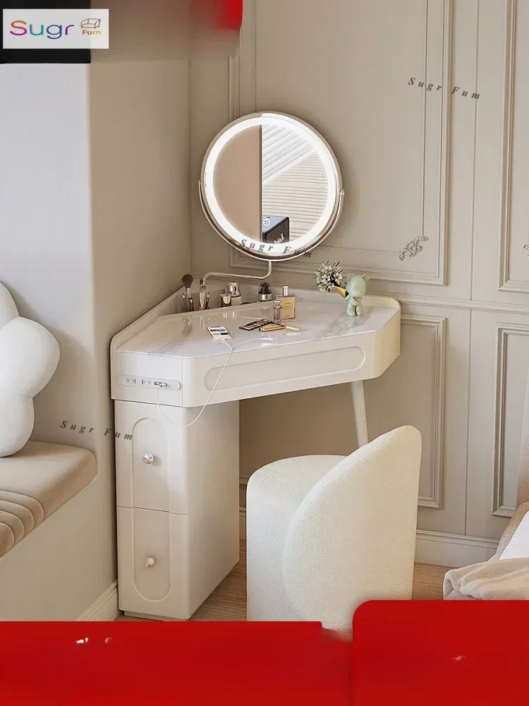 

Hetu Cream Air Corner Dressing Table Bedroom Modern and Simple 2023 New Dressing Table Small Unit Makeup Table