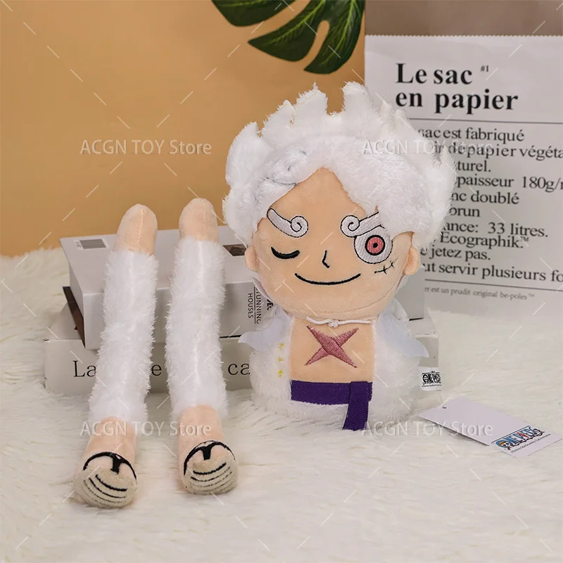 Original de una pieza de juguetes de peluche Gear 5 Luffy extraíble blanco relleno Anime lindo juguete muñeca dibujos animados mejor regalo 23CM