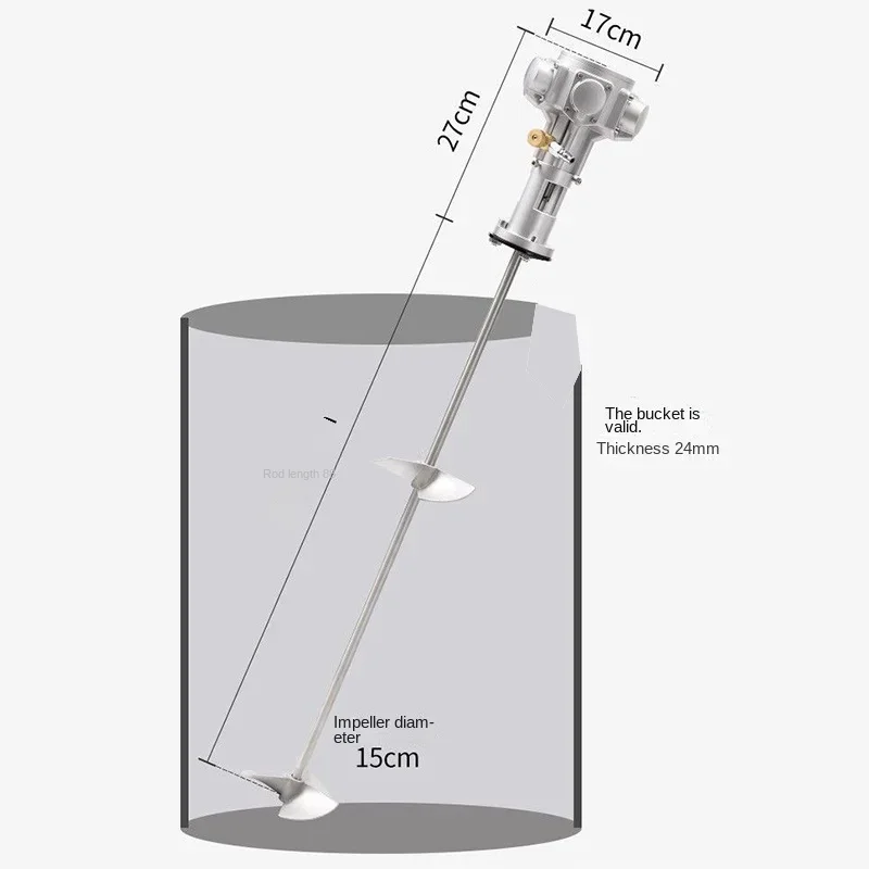 50-Gallon Explosion-Proof Pneumatic Horizontal Mixer Aluminum Alloy Plate Step Paint Tank Barrel for Industrial Use