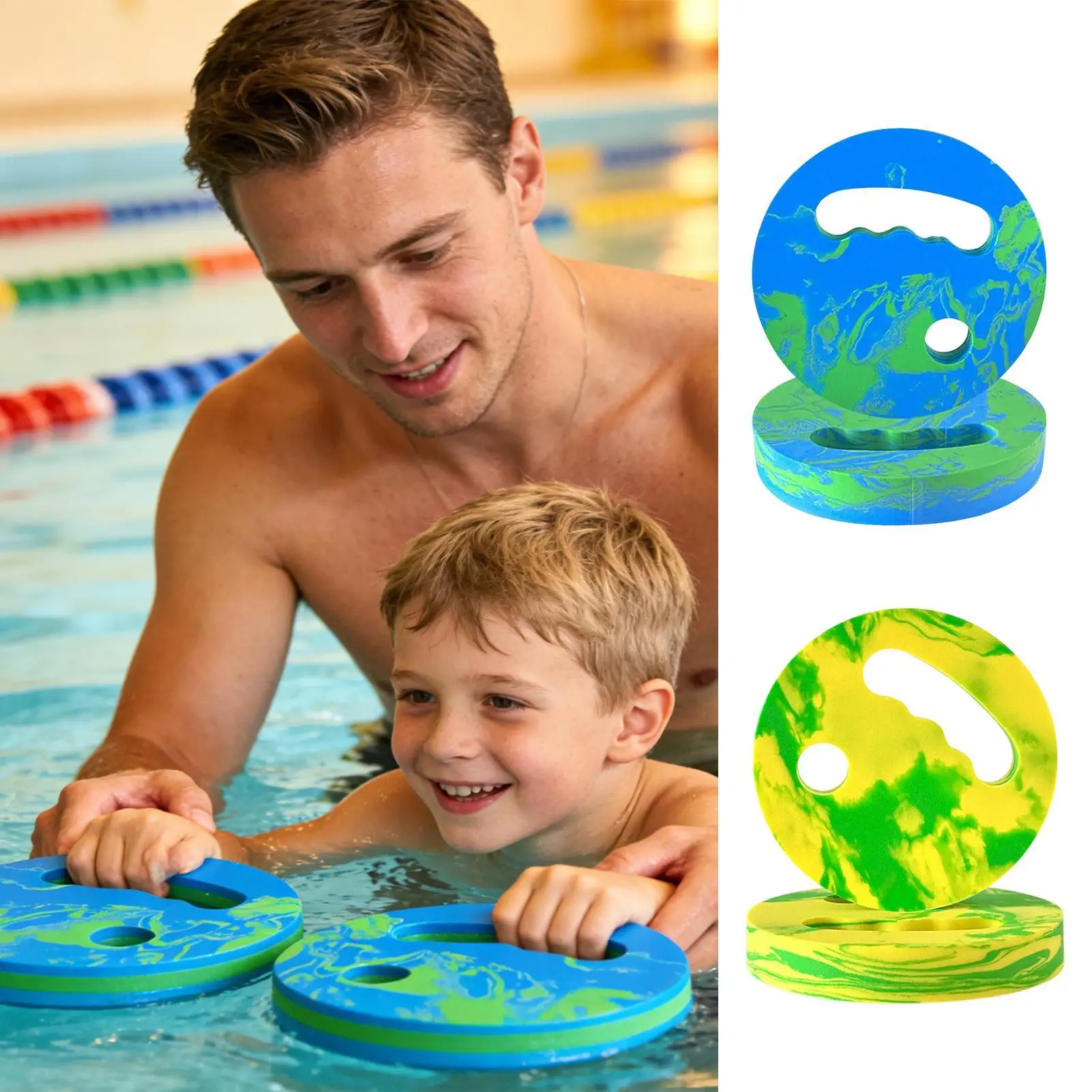 Paletas de Natación Flotantes Divertidas con Agarre Suave, Paletas de Mano Profesionales para Entrenamiento, Tabla de Natación para Principiantes, Niños, Hombres, Mujeres, Playa, Verano, Ejercicio