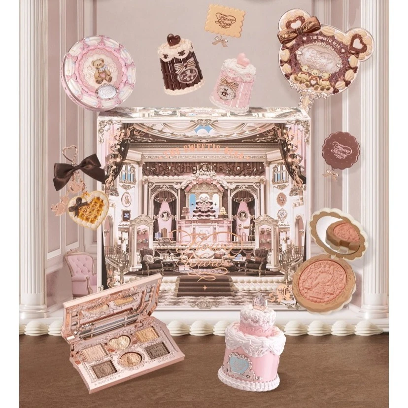 Flower Knows The Sweetie Bear Makeup Gift Box Lip Glaze Blush Eye Shadow Concealer set