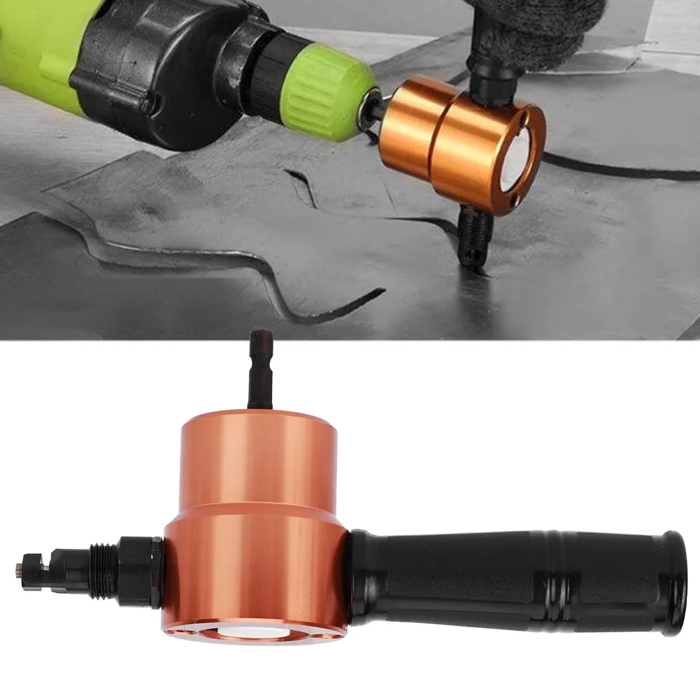 Grignoteuse de tôle à tête à double étirement, outil de coupe de perceuse électrique, accessoire de perceuse électrique, grignoteuse de tôle à tête à double étirement