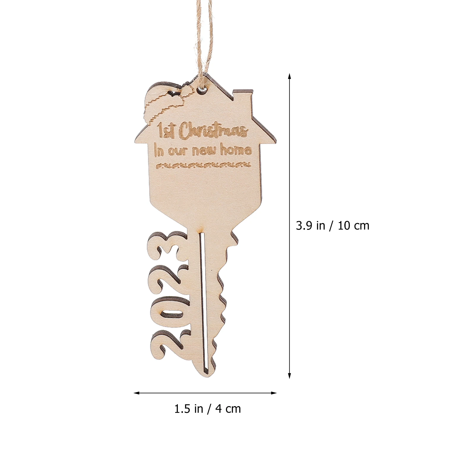 

4 Pcs Decorate Keys Listed Christmas Decorations Wall Hanging Wood Trees Pendant