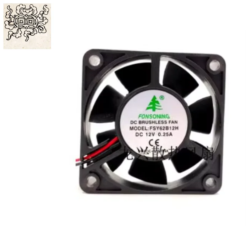 

Ltsf For FONSONING FSY62B12H DC 12V 0.25A 60x60x20mm 2-Wire Server Cooling Fan
