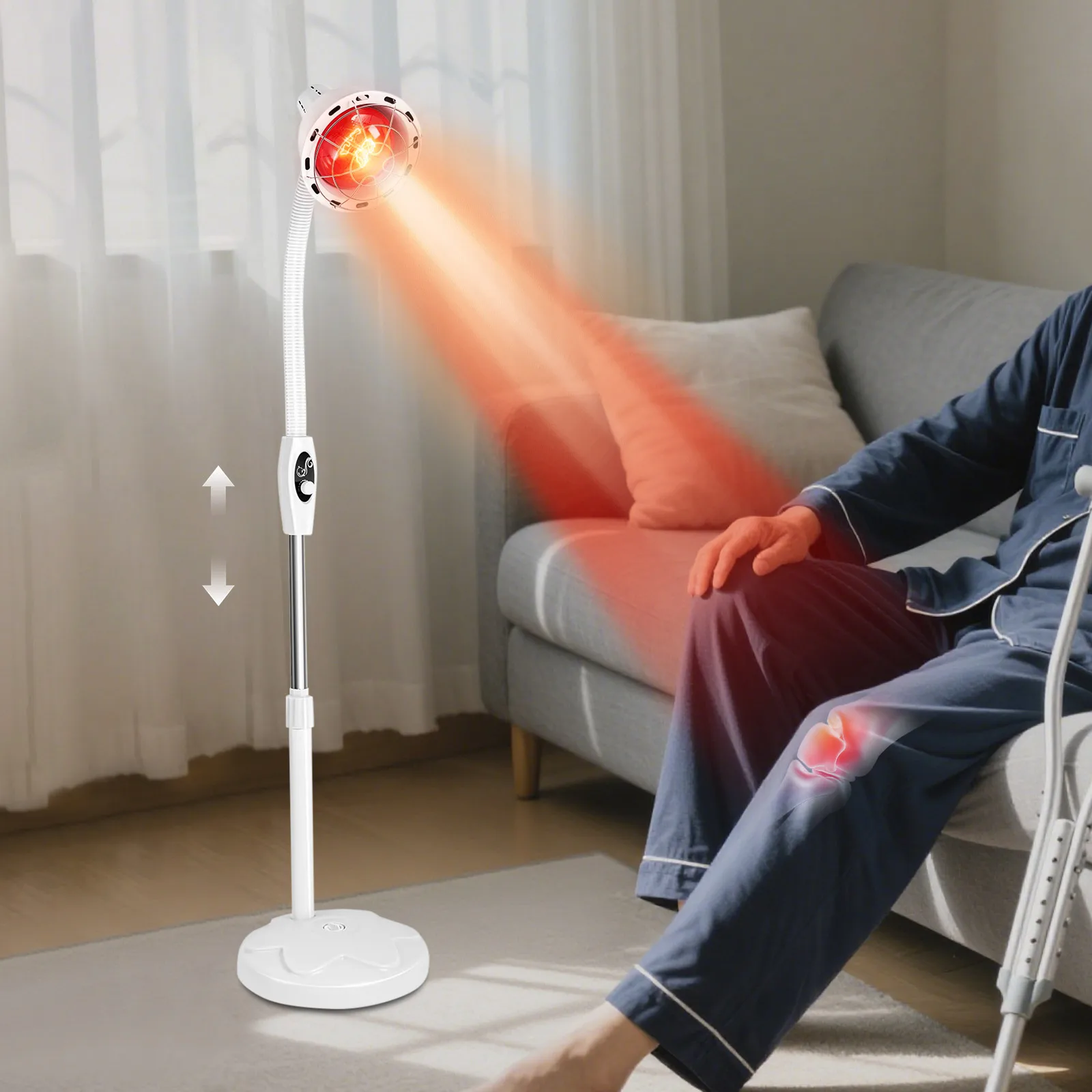 Infrarot-Wärmelampe, 275-W-Therapielampe zur Körper- oder Schmerzlinderung, einstellbare Temperatur und Winkel-Therapielampe für Zuhause