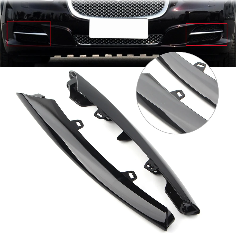 2Pcs Left+Right Auto Front Side Grille Lower Bumper Decoration Trim Accessories For Jaguar XJ 2010 2011 2012 2013 2014 2015