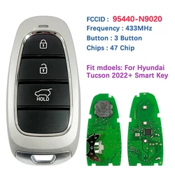 CN 020274   Aftermarket 3 przyciski klucza inteligentny Keyless Go klucz zdalny 433 MHz 47 Chip 95440-N9020 FOB-4F25 dla Hyundai Tucson 2021+