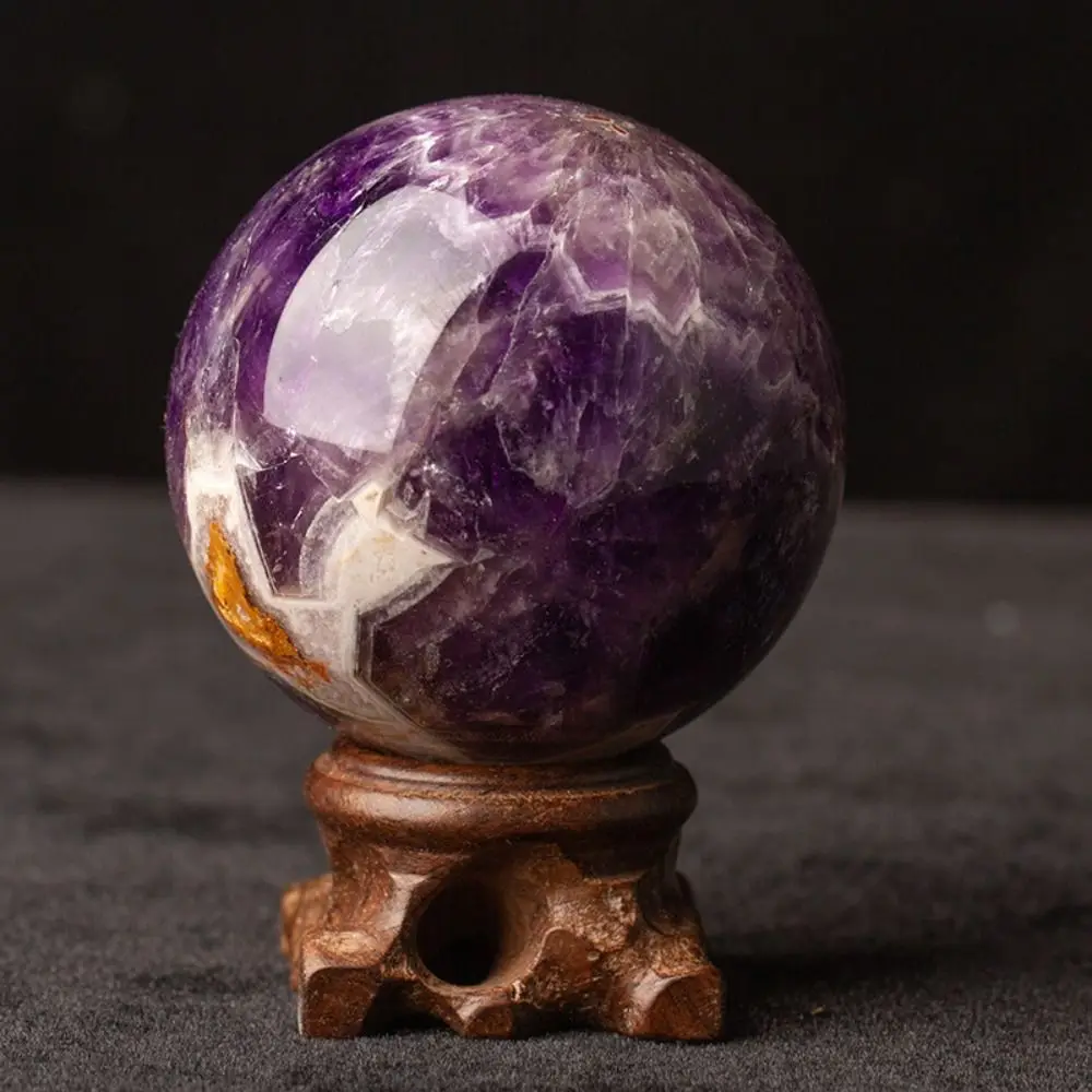 Natural Stone Natural Amethyst Crystal Ball Energy Healing Exquisite Healing Stone Crafts Reiki Healing Feng Shui Ornaments Gift