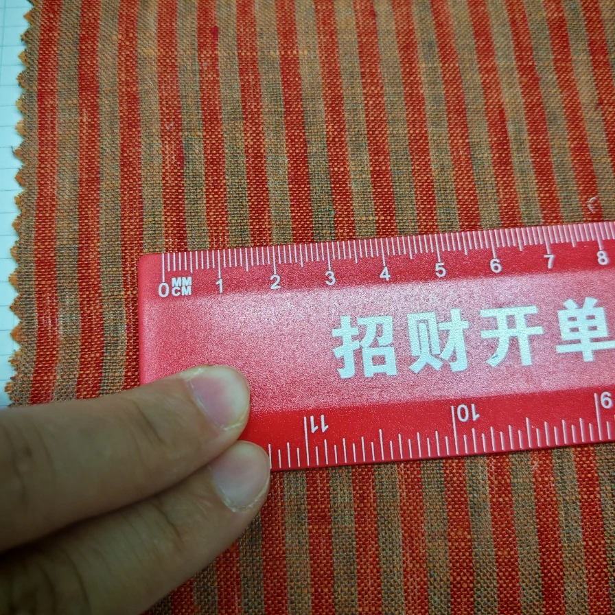 High-end natural fabric 100% linen 14S yarn-dyed strips linen fabric of shirt, trousers, and suit clothing available