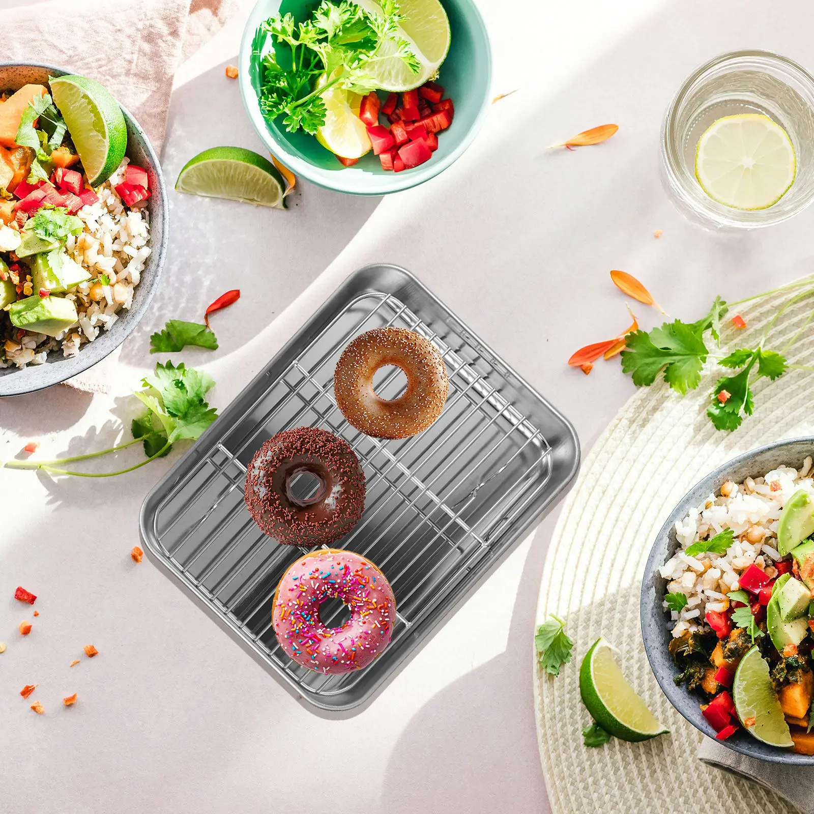 

2 шт. прочных противня из нержавеющей стали для сушки овощей и фруктов, без ржавчины, для кухни