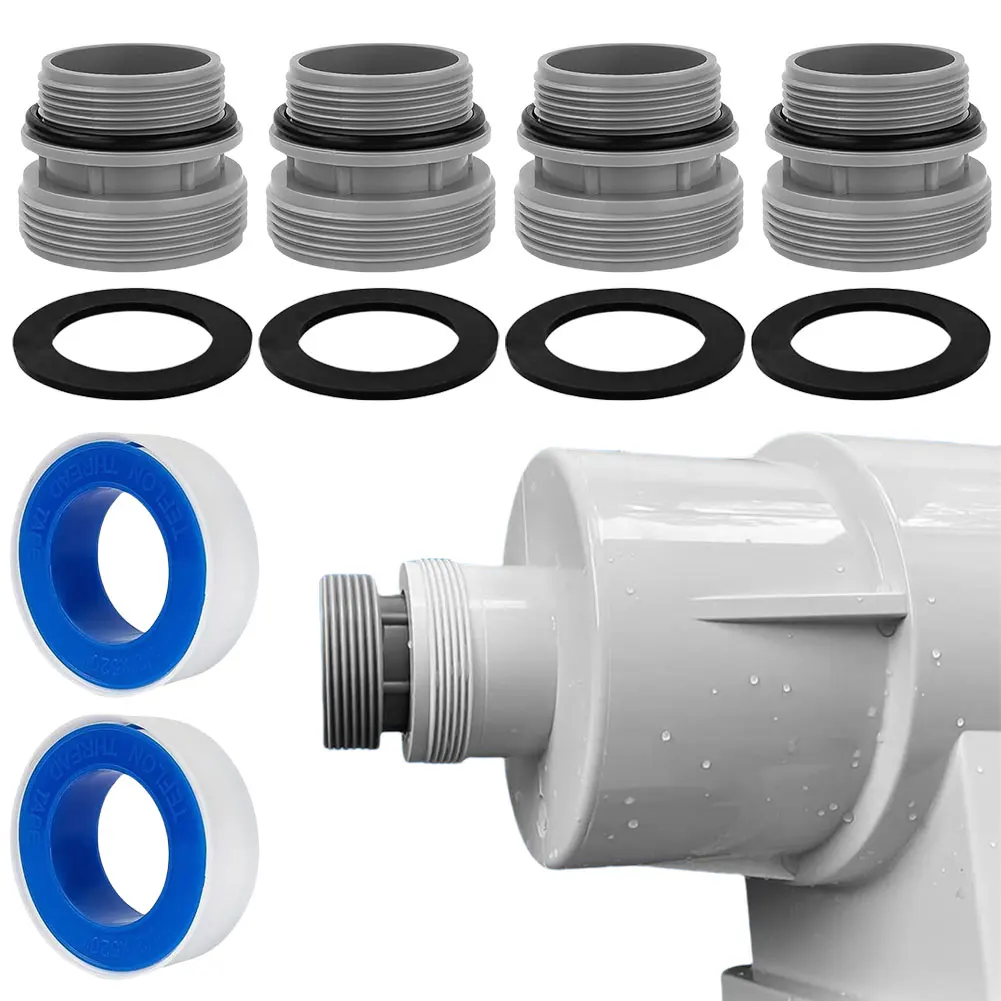 

4 Pack Pool Hose Adapter with Clamp Washer Pool Pump Adapter Pools Filter Pump Connector Hoses Conversion Replacement Parts