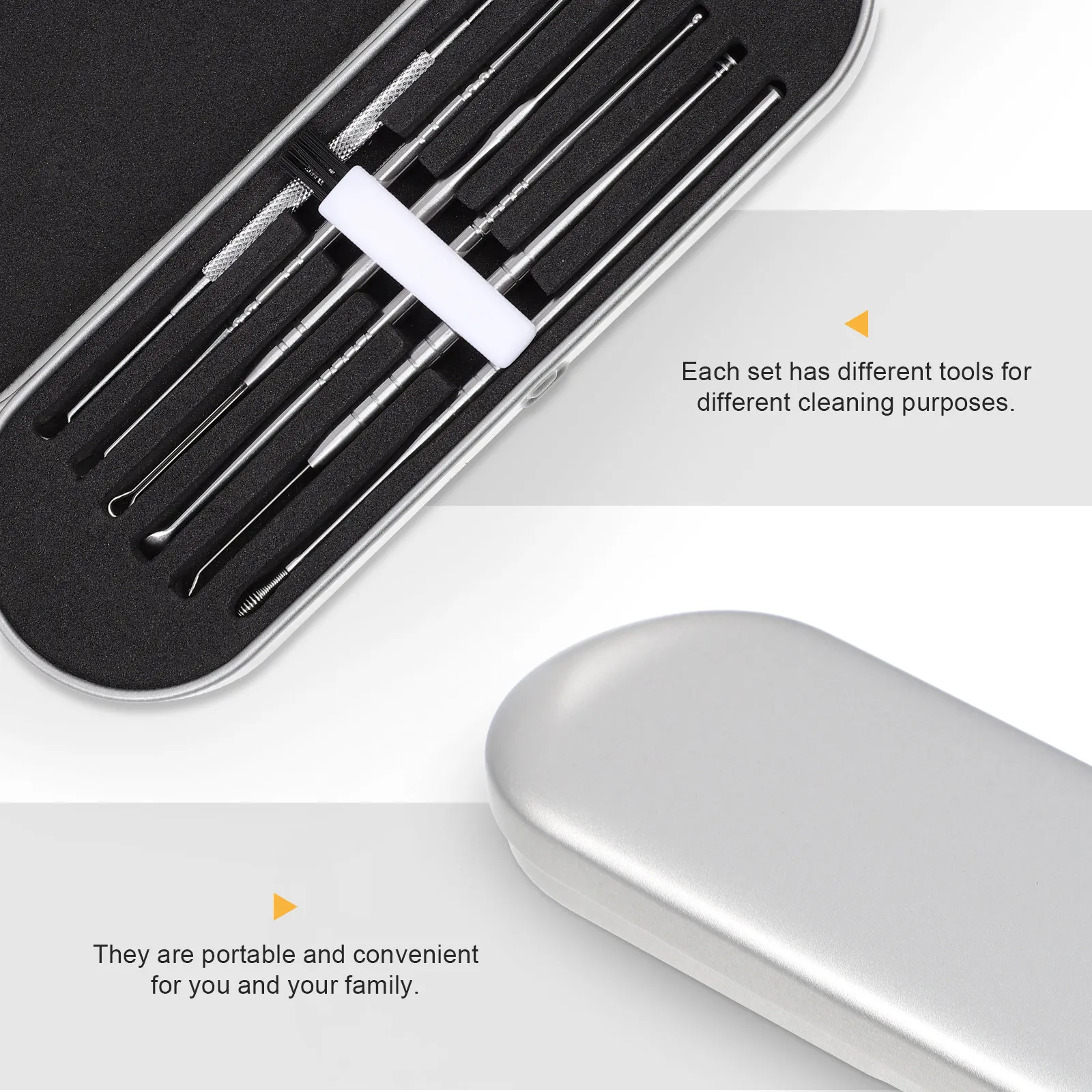 

1Set Professional Earwax Removal Kit Stainless Steel Ear Cleaning Tools Portable Ear Scoops for Home Travel Daily Use Earwax