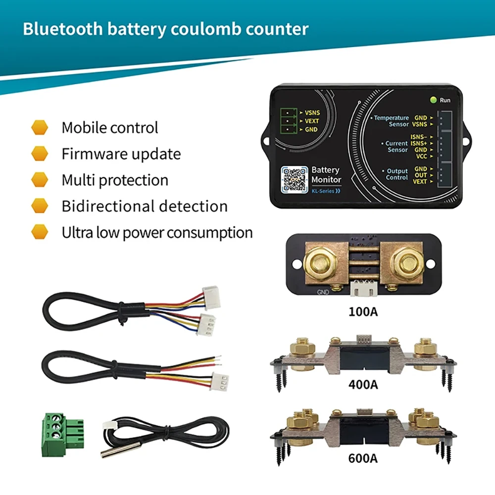 KL-F Series DC 0-120V Bluetooth Battery Tester Coulometer Voltage Current VA Meter Real-time Capacity Monitor Mobile APP Control