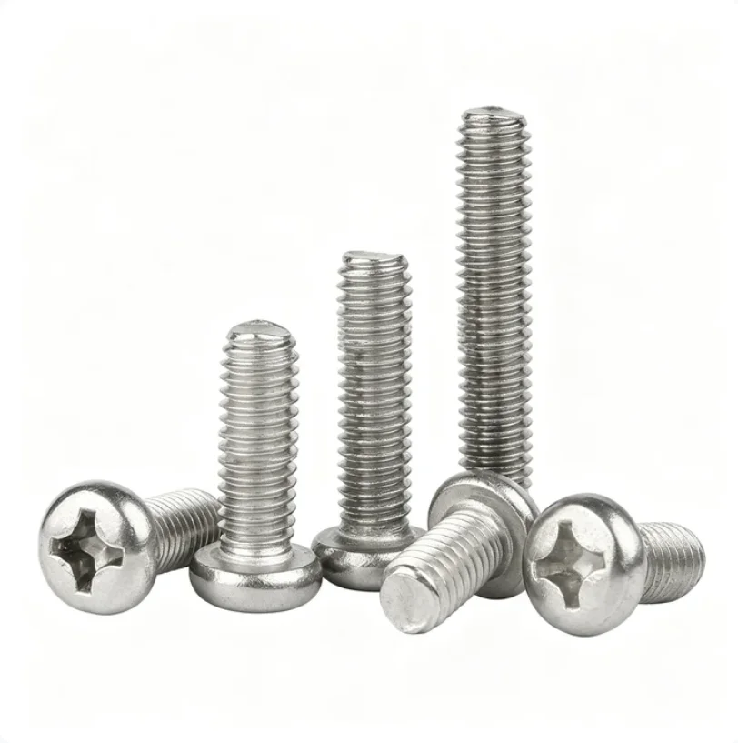 M4 304 A2 Stainless Steel Cross Phillips Pan Round Head With Washer Collar Screw Bolt 5/50/100pcs Length 3–180mm