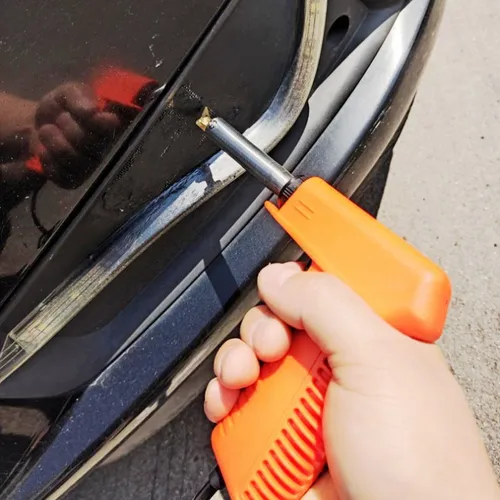 Imagen 2 del producto Grapadora caliente de 100W, máquina de soldadura de plástico, 2 en 1 soldador de parachoques de plástico, herramientas de garaje, Kit de reparación de parachoques de coche, pistola soldadora de PVC