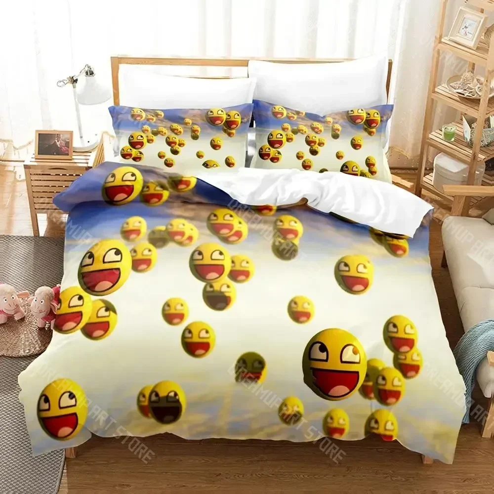2026 3D Print Hip Hop Smiley Bedding Set Boys Girl Twin Queen King Size Duvet Cover Pillowcase Bed Boys Adult Home Textiles